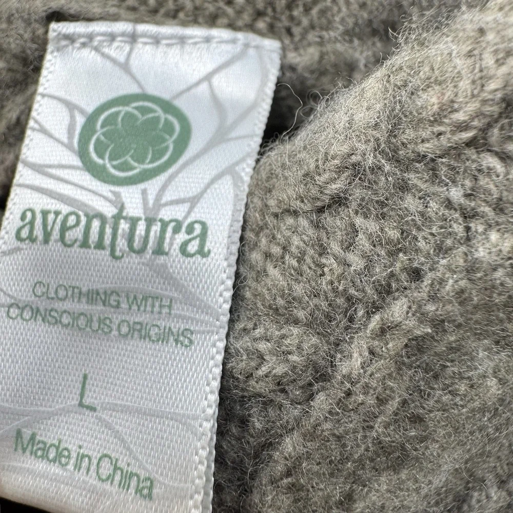 Aventura Sweater Womens Medium / Large Merino Wool Blend Cable Knit Mock Neck - Picture 2 of 13